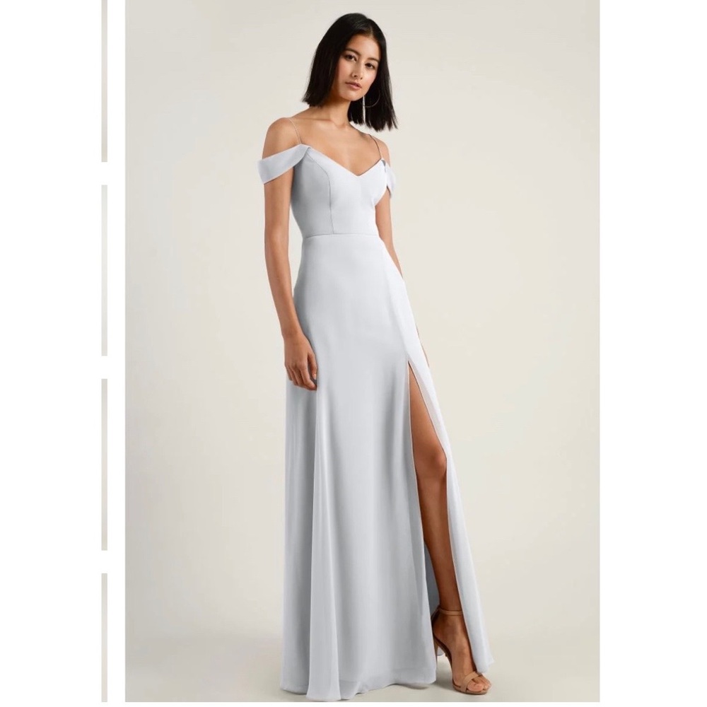 Jenny Yoo Collection Priya Bridesmaid Dress - Light Blue/Gray - Size 8